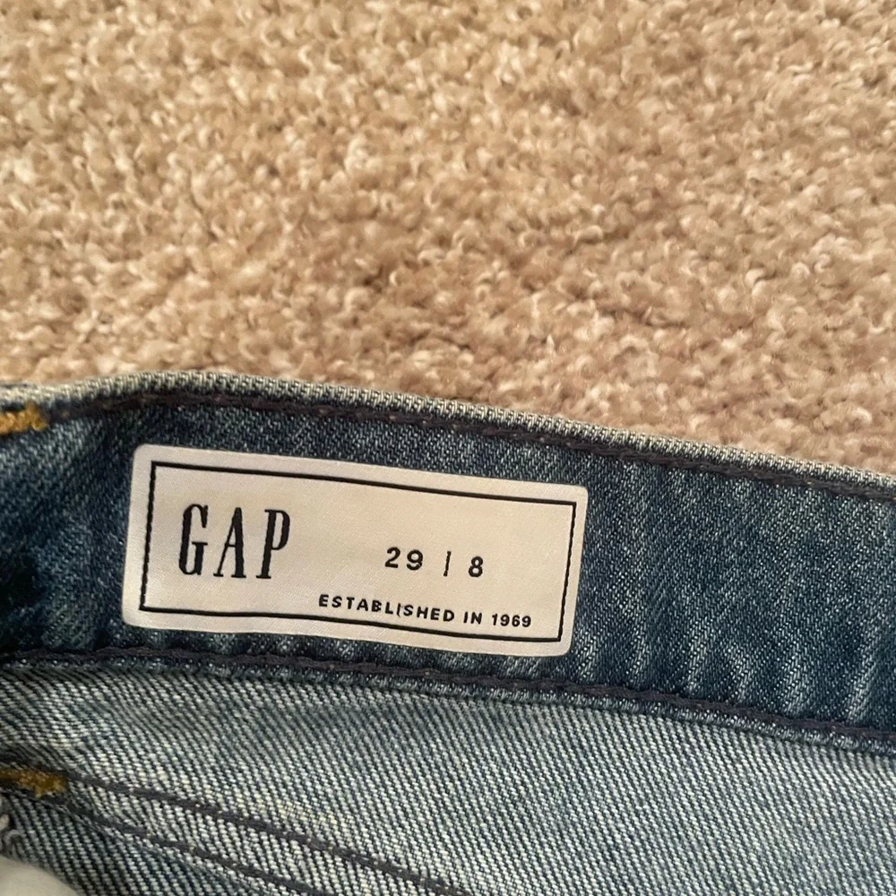 GAP Medium Blue Denim Maxi Skirt with Front Slit - Picture 8 of 8